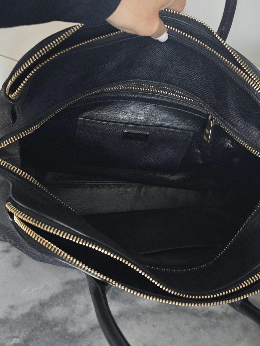 Prada Milano Black Saffiano Leather Dome Satchel with Dust Bag - Picture 10 of 15